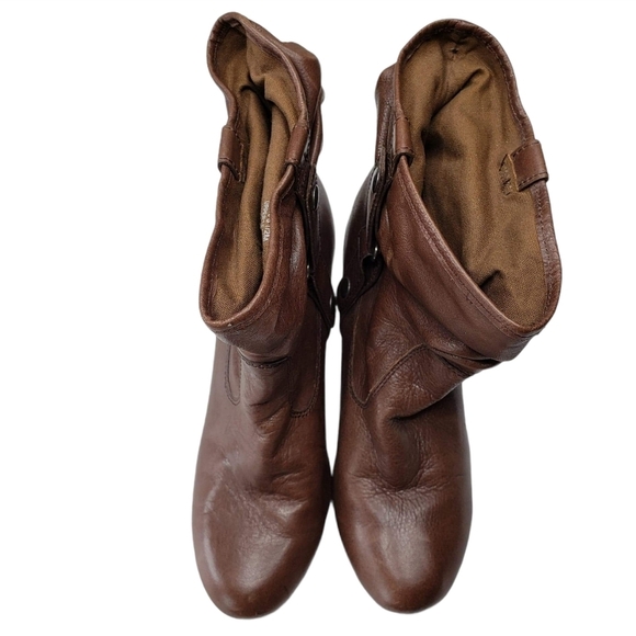 Kenneth Cole | Leather Blue Ice Wedge Ankle Boots - Picture 4 of 8